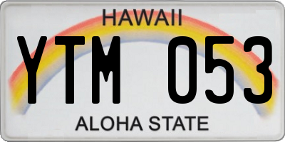 HI license plate YTM053