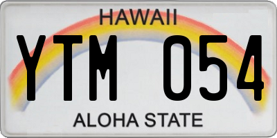HI license plate YTM054