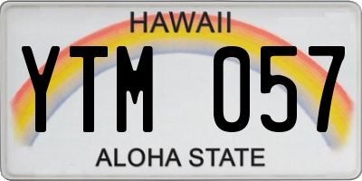 HI license plate YTM057