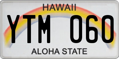 HI license plate YTM060