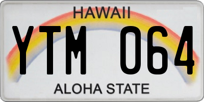 HI license plate YTM064