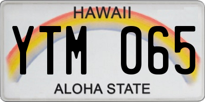 HI license plate YTM065