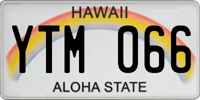 HI license plate YTM066