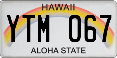 HI license plate YTM067