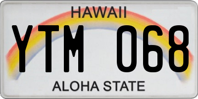 HI license plate YTM068