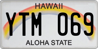 HI license plate YTM069