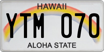 HI license plate YTM070