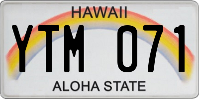 HI license plate YTM071