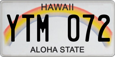 HI license plate YTM072