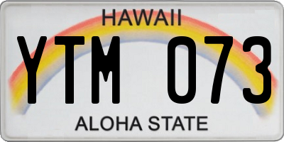 HI license plate YTM073