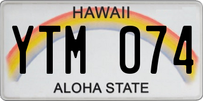 HI license plate YTM074