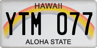 HI license plate YTM077