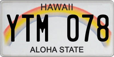 HI license plate YTM078