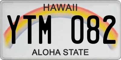 HI license plate YTM082