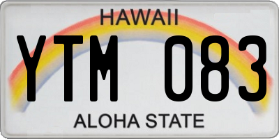 HI license plate YTM083