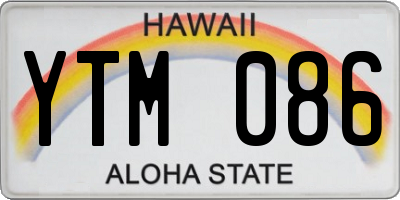 HI license plate YTM086