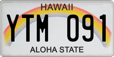 HI license plate YTM091