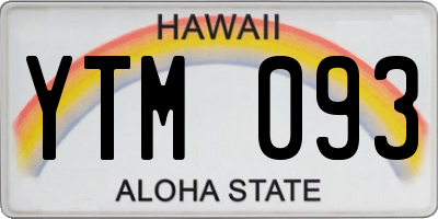 HI license plate YTM093