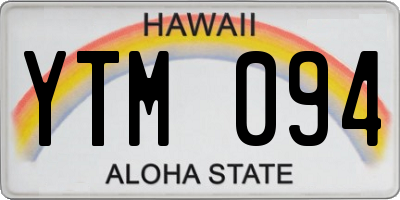 HI license plate YTM094