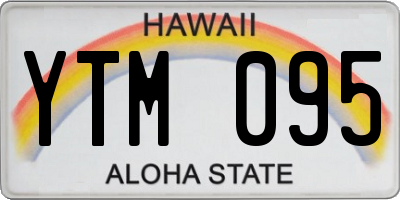 HI license plate YTM095