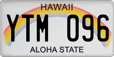 HI license plate YTM096