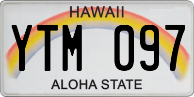 HI license plate YTM097