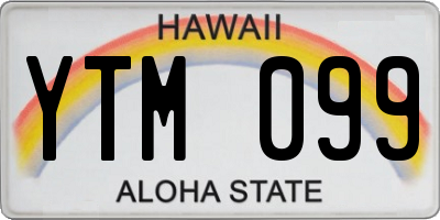 HI license plate YTM099