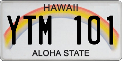 HI license plate YTM101