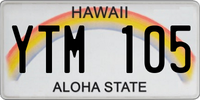 HI license plate YTM105