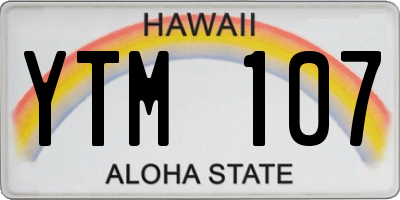 HI license plate YTM107