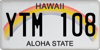 HI license plate YTM108