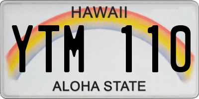 HI license plate YTM110