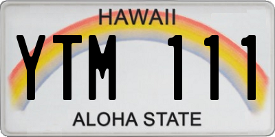HI license plate YTM111
