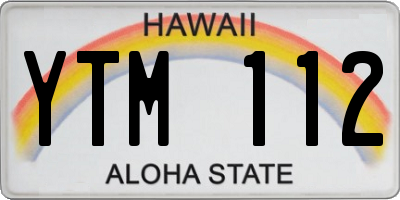 HI license plate YTM112