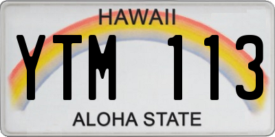HI license plate YTM113