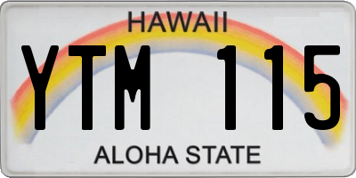 HI license plate YTM115