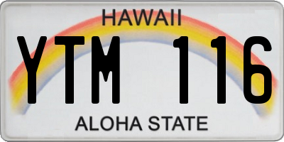 HI license plate YTM116