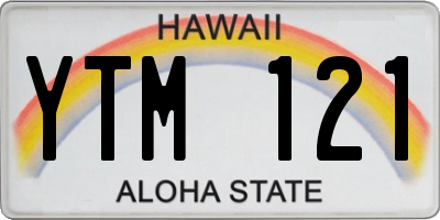 HI license plate YTM121
