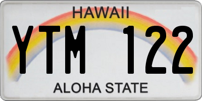 HI license plate YTM122