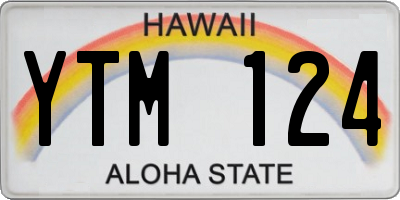 HI license plate YTM124