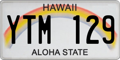HI license plate YTM129