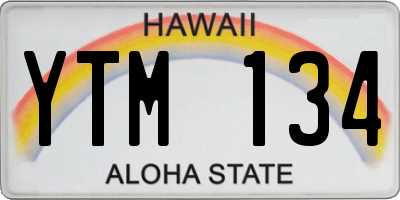 HI license plate YTM134