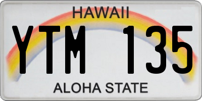 HI license plate YTM135
