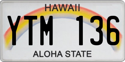 HI license plate YTM136