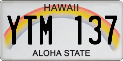 HI license plate YTM137