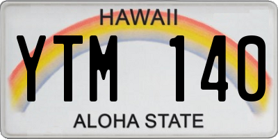 HI license plate YTM140