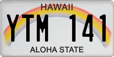 HI license plate YTM141