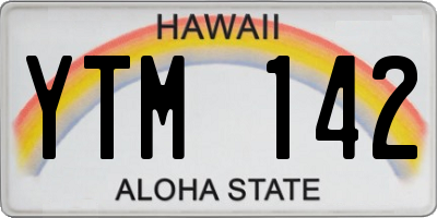HI license plate YTM142