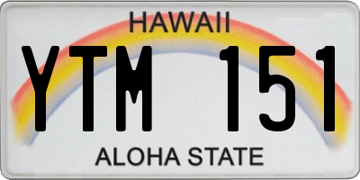 HI license plate YTM151