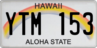 HI license plate YTM153